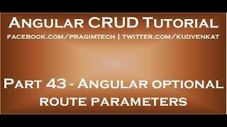 Angular optional route parameters