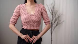 How to Crochet: Almond Stitch Crop Top | Pattern & Tutorial DIY