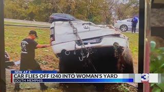 Woman pleads for help as cars fly off I-240 into her home