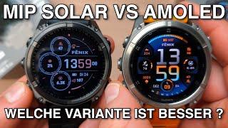 Garmin Fenix 8 Solar vs Fenix 8 AMOLED  Alle Unterschiede & Akkuvergleich