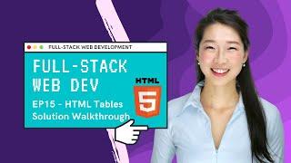 HTML Tables Solution Walkthrough