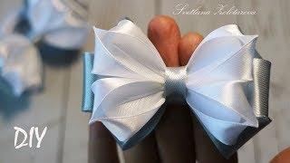 Простые ШКОЛЬНЫЕ БАНТИКИ из лент Канзаши МК DIY Simple SCHOOL ribbon BOWS