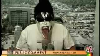 Zuma Dogg as Gene Simmons at Council Meeting