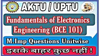 Fundamentals of Electronics Engineering Important Questions | Aktu Electronics imp questions| Aktu |