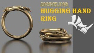 Hugging Hand Ring Modeling With Rhinoceros#3d #rings #jewellery #design #rhino#rhinotutorial#matrix