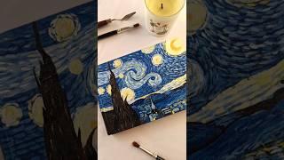 Starry Night Painting | Van Gogh #ytshort #acrylicpainting #shorts