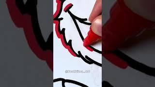 Drawing Elmo with Posca Markers! Glitch Effect! (#Shorts)