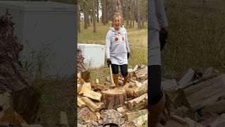 Easy chopping today! #woodchopping #woodsplitting #axe #aspentrees #onechop #outdoors
