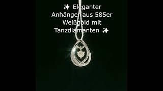 Eleganter Anhänger aus 585er Weißgold mit Tanzdiamanten   #weißgold  #eleganz #jewelry