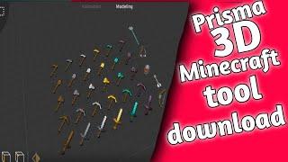 RIG AXE,PICKAXE,SWORD,SHOVEL MINECRAFT FOR PRISMA 3D FREE DOWNLOAD!!