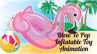 Blow To Pop Inflatable Flamingo. Animation