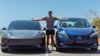 Nissan Leaf vs Tesla Model 3 - Which is the Better Value?