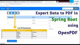 Export Data to PDF in Spring Boot | OpenPDF