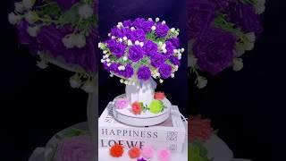 DIY gift  ribbon purple rose flower #handmadegifts #flowers #gift #ribbon #rose #handmadecraft #diy