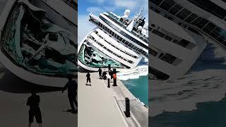 Out-of-Control Cruise Ship Crashes Into Dock at the Harbor
