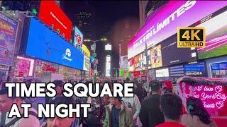 [4K] Walking tour of Times Square at Night in New York City, USA Travel Guide