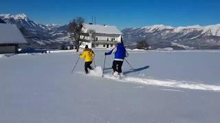 Schneeschuhwandern und rodeln im Tiefschnee (Pyhrn-Priel Region)