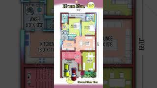 Elegant 35‘x65’ House Plan | 2BHK + Pooja + 2 Car Parking #houseplan #indianhome #floorplan