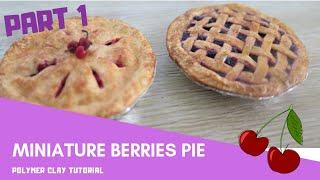 Miniature Berries Pie Polymer Clay Tutorial - Part 1 || KK Doll Village