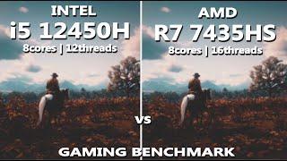 RYZEN 7 7435HS vs INTEL i5 12450H Gaming Benchmark Test | Lenovo LOQ 15 RTX 4050 Gaming Test |