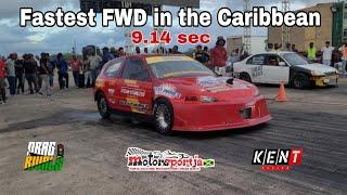 Fastest FWD Honda in the Caribbean | Vernamfield Drag Rivals | Motorsportja