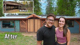 TIMELAPSE - Transforming An Old Lean-To Into A 24x40 Workshop/Barn - Start To Finish