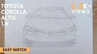 How to draw a front of toyota corolla ALTIS 2018