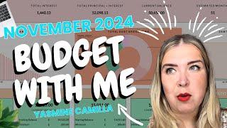 BUDGET WITH ME FOR NOVEMBER 2024 | YASMINE CAMILLA