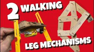 2 Walking Leg Mechanisms. DC Motor vs Hand Cranked Ice Cream Stick Model. Walking Robot