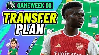 FPL GW8 | MY UPDATED TRANSFER PLAN!  | Fantasy Premier League 2024/2025!