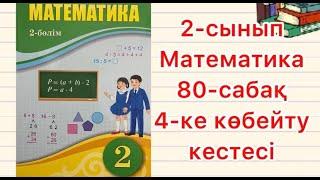 2-сынып Математика 80-сабақ 4-ке көбейту кестесі