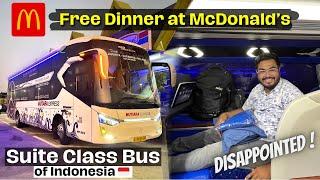 SUITE Class OVERNIGHT Sleeper Bus | FREE Dinner at McDonalds  | Indonesia's LUXURY Bus