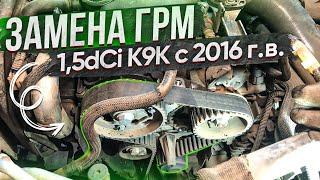 ЗАМЕНА РЕМНЯ И НАТЯЖНОГО РОЛИКА ГРМ НА ДИЗЕЛЕ РЕНО 1.5dCi K9K  2016 Г.В. МЕТКИ СТОПОР...#ВИДЕОЛЕКЦИЯ