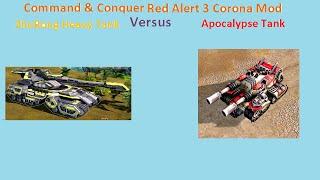 C&C Red Alert 3 Corona mod: ZhuRong Heavy Tank vs Apocalypse Tank