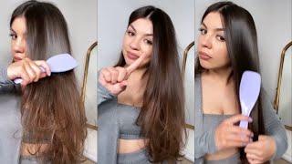 TURN YOUR HAIRBRUSH TO THE SIDE, IT WORKS BETTER THAT WAY #HAIRCARE #HAIR #SHORTS