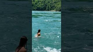 Wild Swimming Girl Gets Surprised by a Flying Fish  Beach Girl Fun #beach #thrill