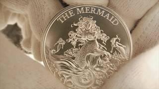 The Mermaid Cryptozoology High Relief Silver Round 2 oz