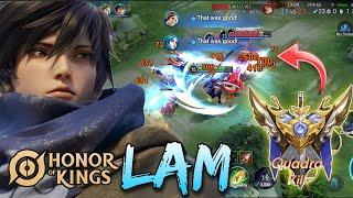 LAM -  Best Jungler | Quadrakill + MVP Full Gameplay | Honor of Kings 2024 (Global)