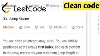 Jump game | Leetcode #55 | jump game leetcode 55 | leetcode 55 solution | CoderNight