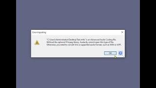 Error Importing Audacity | FFmpeg library | Fix