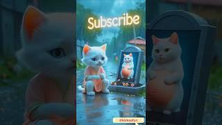 Cat's mom death in a accident with kitten #sadcatstory  #aicatvideo #shorrts