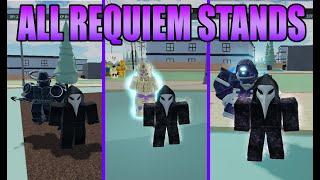 ALL REQUIEM STANDS SHOWCASE [SCR,GER,KCR,THR,KQR,HGR] | STAND UPRIGHT : Rebooted | ROBLOX