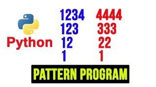 Python Pattern Programs - Printing Numbers in Right Triangle Shape