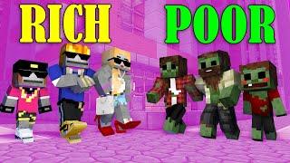 ZOMBIE FAMILY VS SKELETON FAMILY POOR VS RICH - MINECRAFT ANIMATION