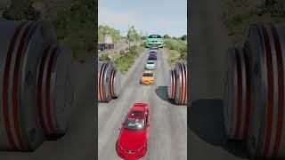 Colorful Small To Giant Cars vs Bollard #5
