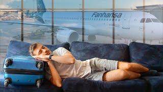 Bulgarian entrepreneur sleeps at an airport