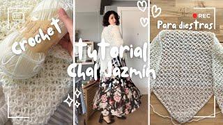 Tutorial de ganchillo para DIESTRASChal Jazmín Ati.Crochet 