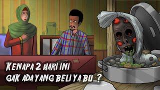 Persaingan Pedagang Bakso – tebar tanah kuburan agar bangkrut  #HORORMISTERI | Kartun hantu pocong