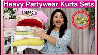 Heavy Amazon kurta pant sets Haul Chikankari, Gota work Designer suit Haul shop with Vaishali Mitra