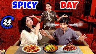 SPICY DAY | 24 Hours eating only Spicy Food | Aayu and Pihu Show